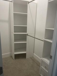 the closet is empty and ready to be used for storing items or other things in