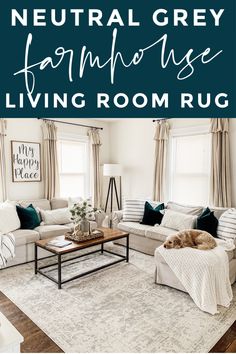 the neutral grey farmhouse house living room rug is featured in this post - it - yourself photo