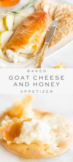 baked goat cheese and honey appetizer on a plate