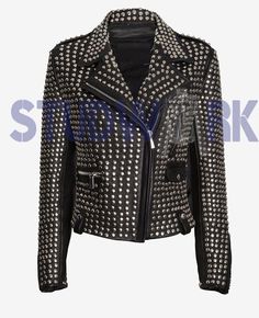 #Women #Heavy #Metal #Silver #Punk #Stud #Work #Genuine #Leather #Black #Biker #Brando #Style #Jacket Edgy Studded Leather Jacket For Biker, Edgy Studded Biker Jacket For Alternative Fashion, Edgy Studded Leather Jacket For Biker Events, Punk Style Studs Leather Jacket For Biker Events, Punk Leather Jacket With Studs For Biker Events, Gothic Studded Biker Jacket For Biker Events, Gothic Studded Biker Jacket For Events, Edgy Riveted Leather Jacket For Biker Events, Edgy Leather Jacket With Rivets For Biker Events