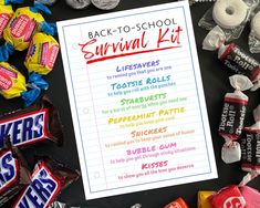 back - to - school survival kit with candy and sweets