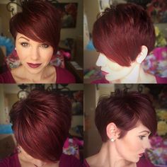 cut and color More Short Red Hair, Sassy Hair, Haircut And Color, Pixie Hairstyles, Hair Today, Great Hair, Hairstyles Haircuts, Pixie Haircut, Hair Dos