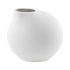 a white vase is shown on a white background