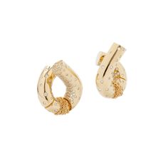 TABAYER earrings Approx. 1.02" long x 0.81" wide Polished 18-karat yellow gold Hoop decorated with diamonds Total carat weight: 1.56 Push-lock closure For pierced ears Made in Italy Tech Pack, Tech Fashion, Gold Hoop, Pierced Ears, Ear Piercings, Tops Designs, In Italy, Diamonds, Yellow Gold