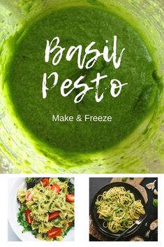 broccoli pesto make and freeze recipe with images in the bottom left corner