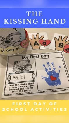 the first day of school activities for kids with handprints and pictures on them