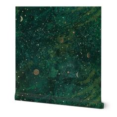 an abstract painting with stars and moon in the night sky canvas wall art print on wrapped canvas