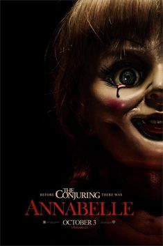 the conjuring movie poster with an evil looking doll in it's face