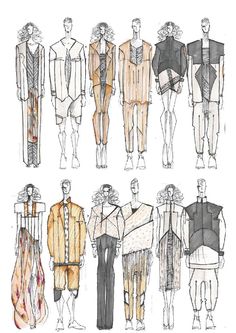 sketches of men's fashions from the runway to the runway