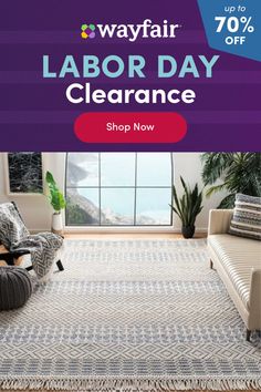 a living room with chairs, couches and rugs on sale for labor day clearance