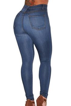 Fashion Stretch Jeans, Medium Wash High-Waist Denim Skinny Jeans, Pencil Pants Jeans For Ladies, Women Muscle, Denim Jumpsuits, Latest Jeans, Types Of Jeans, Stylish Fall Outfits, Denim Shirts, Denim Clothing