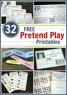 free printables for pretend play that are perfect to use in the classroom or at home