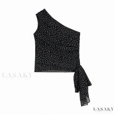 Lasaky - Vintage-Inspired Black Sleeveless Tank Top with Strappy Detail and Polka Dot Pattern Cheap Polka Dot Sleeveless Tank Top, Bodysuit With Shorts, Yoga Bodysuit, Short Sleeve Jumpsuits, Knit Jumpsuit, Sleeveless Rompers, Jumpsuit With Sleeves, Cotton Tank Top, Polka Dot Pattern