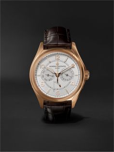 Vacheron Constantin's watches have been owned by the likes of Popes and Presidents – both Pius XI and Harry Truman were fans. Named after one of the brand's heritage designs dating back to 1956, this polished 18-karat pink gold 40mm reference is part of the collection that was unveiled at Salon International de la Haute Horlogerie (SIHH) 2018. Made at its Geneva workshop with a 2475 SC/2 automatic movement, the silver face is punctuated with two day and date subdials for easy timekeeping at a gl Harry Truman, Heart Rate Monitor Watch, Silver Pocket Watch, Swiss Army Watches, Vacheron Constantin, Expensive Watches, Stylish Watches, Dress Watch, Gold Case