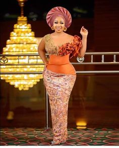 Orange Asoebi, Latest Lace Gown Styles Aso Ebi, Asoebi Style, Lace Long Gown, Engagement Gowns, Stylish Naija