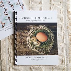 a book with two eggs in a nest