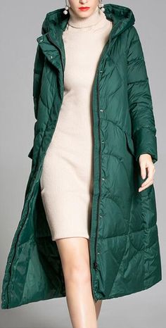 long-women-duck-down-coat (7) Nature Fabric, Autumn Outwear, Long Down Coat, Organic Nature, Duck Down Jacket, Long Puffer, Down Puffer Coat, Down Jackets, Fall Coat