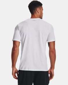 Super-soft, cotton-blend fabric provides all-day comfort|Ribbed collar Basic Cotton Go-dry Tops, Athletic Heather Cotton Athleisure Tops, Under Armour Moisture-wicking Cotton Tops, Under Armour Cotton Tops With Moisture-wicking, Casual Under Armour Tops, Casual Solid Color Under Armour Tops, Casual Fitted Under Armour Tops, Outdoor Running, Sports Shops