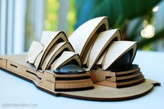 a wooden model of the sydney opera house