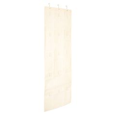 a white towel hanging on the wall