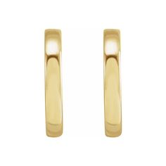 Product Details: 14-Karat Yellow Gold Average Weight (g): 1.49 Closure: Friction Post and Back Earring Dimensions: 10x1.5 mm Average Weight, Hoop Earrings, Yellow Gold, Yellow, Gold