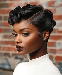 51 Stunning Short Haircuts For Black Women: Embrace Your Natural Beauty Finger Waves On Locs, Hollywood Waves Black Women, Twists On Short Hair, Fierce Hairstyles, Hair Sculpture, Short Twist, Finger Waves Short Hair, Comb Over Haircut