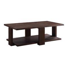 Contemporary Style Rectangular Coffee Table with Open Bottom Shelf, Brown By Casagear Home Cherry Coffee Table, Transitional Coffee Tables, Coffee Sofa, Coffee Table With Shelf, Floor Shelf, Walnut Coffee Table, Contemporary Coffee Table, Coffee Tables For Sale, Acme Furniture