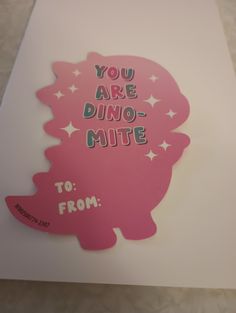 you are dinoo mitte to from card with pink silhouette and stars on it