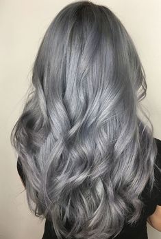 Dark Grey Silver Hair, Grey White Hair Color, Light Ash Gray Hair Color, Asian Silver Hair, Gray Dyed Hair, Dark Silver Hair Color, Platinum Gray Hair Silver, Smokey Silver Hair, Steel Grey Hair