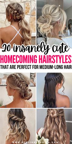 hoco hairstyles Braided Hair For Homecoming, Long Length Hair Styles For Party, Hoco Hair Braid And Curls, Hair Dos For Homecoming, Cute Hair Ideas For A Dance, Hoco 2024 Hair, Homecoming Hair Ideas Updo, Homecoming Hairdos For Long Hair