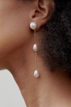 Gold Small Pearl Drop Earrings | Sophie Buhai Bridesmaid Pearl Earrings, Pearl Drop Earrings Gold, Cocktail Earrings, Pearl Anklet, Moon And Star Earrings, Bridesmaid Pearls, Bridal Earrings Drop, Glass Drop Earrings, Sophie Buhai