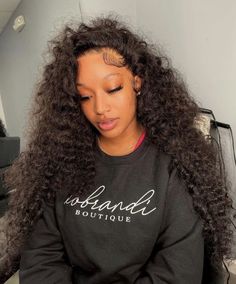 Curly No Part Frontal, Big Curly Lace Front Wigs, No Part Side Part Curly Wig, Curly Leave Out Sew In, Curly Wig Hairstyles, Curly Sew In Weave, Free Part Wig, Curly Wigs For Black Women