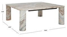 the table is made from marble and has two legs