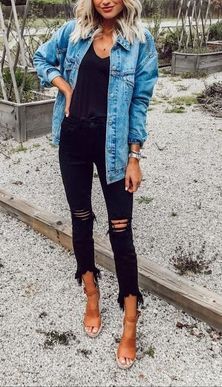 7bb060764a818184ebb1cc0d43d382aa How To Wear Denim Jacket, Look Legging, Jean Jacket Outfits, Denim Jacket Outfit, Oversized Jean Jacket, Outfit Jeans, Jacket Outfit, Cute Fall Outfits