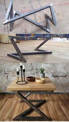 a table that has some sort of object on top of it, and the same thing in front of it