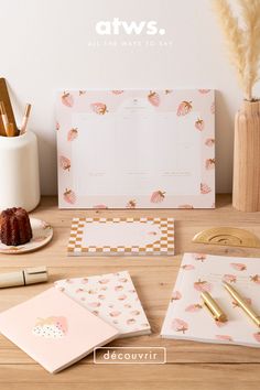 an assortment of stationery items on a desk with the words atw's all the ways to say