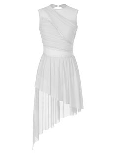 a white dress with an asymmetrical design