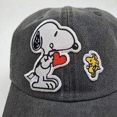 A brand new high quality embroidered cap hat with a buckle strap closure. Valentines Day Snoopy, Chicken Cat, Military Cap, Snoopy Woodstock, Patch Hat, Embroidered Cap, Navy Marine, Army & Navy, Embroidered Caps