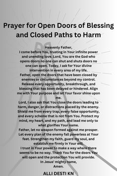 This prayer seeks God’s divine intervention to open doors that have been closed by enemies and to shut doors that lead to harm or destruction. With faith, we call upon His power to guide our steps, protect our destiny, and ensure His favor in our lives.#OpenDoors #GodsProtection #DivineIntervention #FaithOverFear #BreakthroughPrayer #EnemiesDefeated #GodsFavor #BlessingsUnleashed #TrustInGod Breakthrough Prayers, Fasting Prayers, Pray Board, Pray Everyday, Prayer For My Marriage, Midnight Prayer, Strength Quotes For Women, Divine Intervention