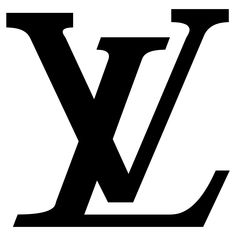 the logo for louis vuitton is shown in black on a white background,