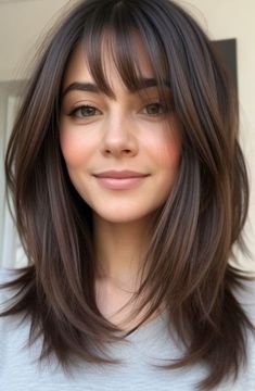 Discover flattering long hairstyles for round faces. From trendy cuts to elegant styles, find the perfect look for your face shape. Round Face Neckline, Shoulder Length Haircut Side Part, Layers For Shoulder Length Hair, Textured Lob Haircut Mid Length, Lob Haircut Round Face, Long Bob Haircuts With Layers, Asian Hairstyles Round Face, Round Face Haircuts Medium, Medium Hair Round Face