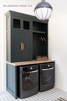 a washer and dryer in a laundry room