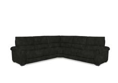 a black sectional couch on a white background