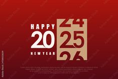 happy new year's card with the number twenty and twenty on it in red