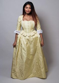 We are unusually busy this year, so custom sizes require a THREE MONTH wait.  Your costume will not be made until late October, and it will NOT ARRIVE IN TIME FOR HALLOWEEN!!!We have a polyester satin one ready to ship with a 43" bust and 34" waist (about a size 16).  Other sizes will require a 4-6 week wait and will not arrive in time for Halloween. This gown includes four pieces, all custom made in our smoke free, pet free professional costume shop. 1) The extremely full skirt closes with a sk Elegant Fitted Ball Gown With Overbust, Elegant Fitted Overbust Ball Gown, Elegant Overbust Fitted Ball Gown, Fitted Corset Dress For Cosplay And Costume Parties, Fitted Corset Dress For Costume Parties And Cosplay, Elegant Fitted Victorian Dress For Fancy Dress, Fitted Overbust Ball Gown For Evening, Fitted Overbust Evening Ball Gown, Elegant Costume Dress With Boned Bodice