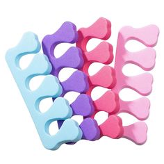 Get ready for flawless pedicures with the Ana Beauty Toe Nail Separator 2-PACK. Designed for comfort and precision, these soft silicone separators effortlessly keep toes apart, ensuring a mess-free polish application every time. Say goodbye to smudges and hello to salon-quality results from the comfort of your home. Upgrade your self-care routine with this essential pedicure tool. Includes two foam separators in one pack. Choose between powder blue, plush pink, or purple. Great for manicures, pe Pedicure Party, Nail Station, Foam Finger, Gel Toes, Toe Separator, Pink Toes, Nail Paint, Nail Supply, Manicure And Pedicure