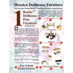 an advertisement for wooden dollhouse furniture with instructions on how to make it look like they are