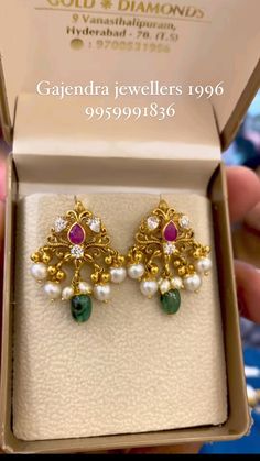 Earrings Buttalu Gold, Gutta Pusalu Jewellery Earrings, Ear Tops Gold Indian, Gold Buttalu Earrings Latest, Jumkas Gold, Buttalu Earrings Gold, Chandbali Earrings Gold, Gold Buttalu, Pretty Gold Necklaces