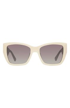 A sleek rectangular silhouette and signature eagle-head hardware distinguish stylish sunnies fitted with CR-39 lenses for optimal clarity. 54mm lens width; 18mm bridge width; 140mm temple length 100% UV protection CR-39 lenses Injected propionate Imported Classic Cat Eye Sunglasses With Tinted Lenses, Classic Rectangular Cat Eye Sunglasses With Tinted Lenses, Everyday Rectangular Polarized Sunglasses, Rectangular Polarized Sunglasses For Everyday, Rectangular Sunglasses With Gradient Lenses For Everyday Use, White Rectangular Shield Sunglasses With Gradient Lenses, White Rectangular Shield Sunglasses With Tinted Lenses, Cream Square Frame Sunglasses With Tinted Lenses, Rectangular Polarized Sunglasses