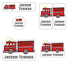 preschool labels pack fire truck Fire Truck Preschool, Kindergarten Labels, Labeling Kindergarten, Get Ready For Kindergarten, Preschool Labels, Ready For Preschool, Toy Labels, Preschool Names, Truck Names